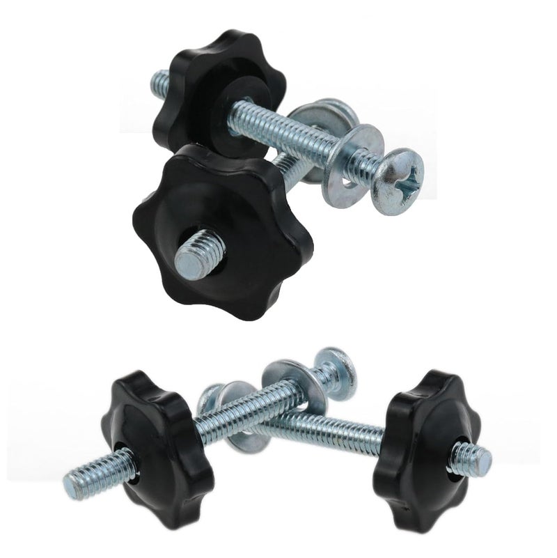 yukata T-Type Track Knob Kit T-Track Bolts 1/4-20 x 2-1/2 "and 1/4" Black Star Perforated knobs Plus 1/4 "Galvanized Iron Flat washers 8set (1/4 * 2-1/2 inch) - Image 3
